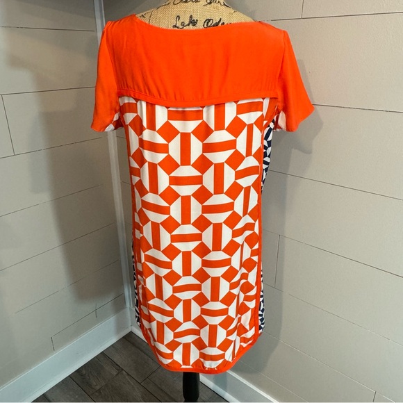 Alice & Trixie Geometric Print Silk Shift Dress Large - Picture 3 of 5